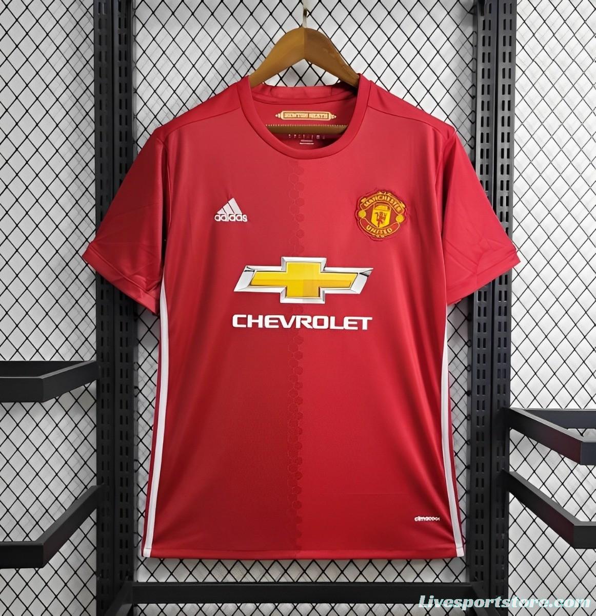 Retro 16/17 Manchester United Home Jersey