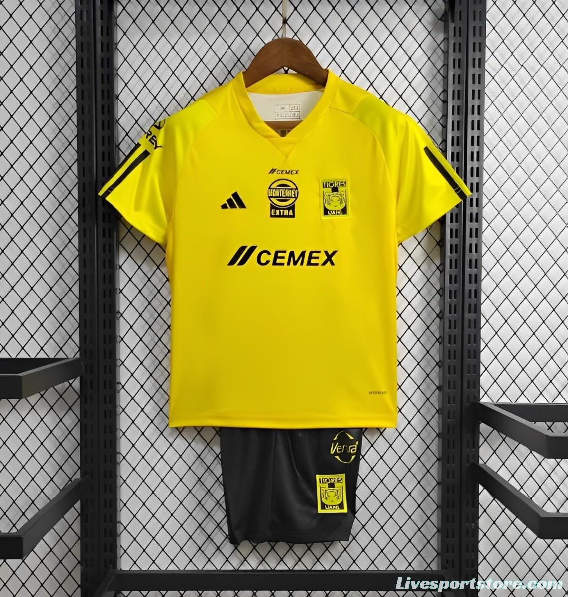 23/24 Kids Tigres UANL Yellow Training Jersey