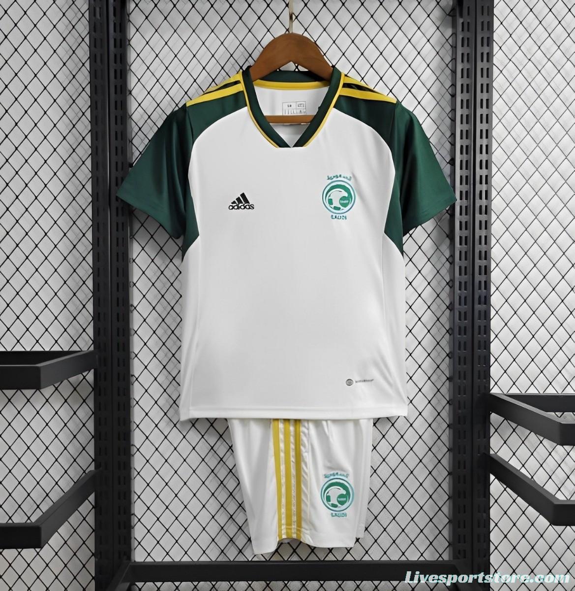 2024 Kids Saudi Arabia Away White Jersey