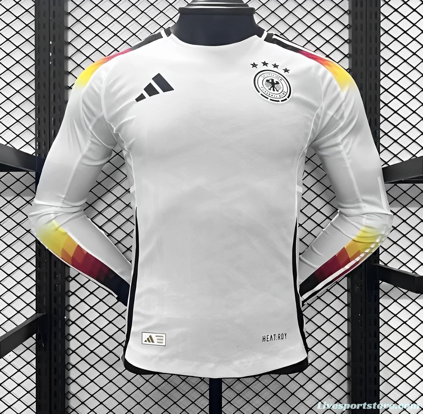 Player Version 2024 Germany Home Long Sleeve Jersey