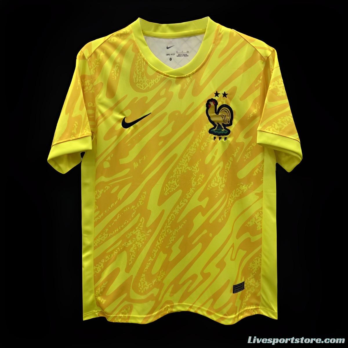 2024 France Yellow Goalkeeper Jersey