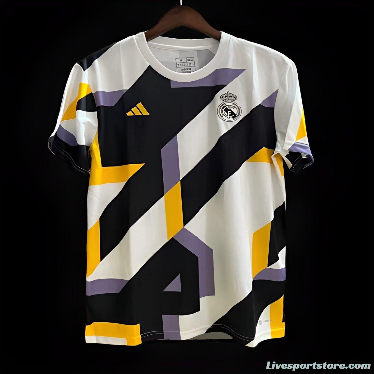 23/24 Real Madrid Abstract Take on Houndstooth Pattern Pre-Match Jersey