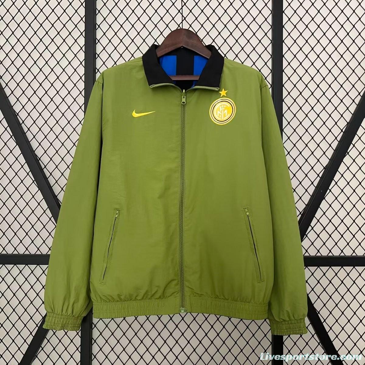 24/25 Inter Milan Green/Black Blue Reversible Windbreaker