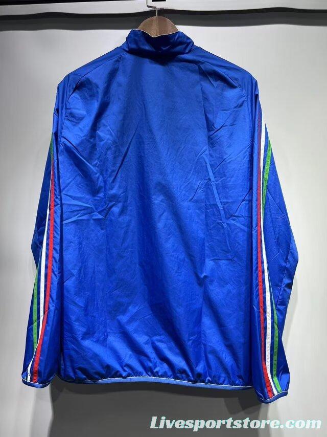 2024 Italy White/Blue Reversible Windbreaker