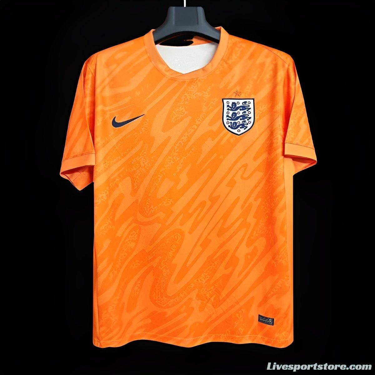 2024 England Orange Goalkeeper Jersey