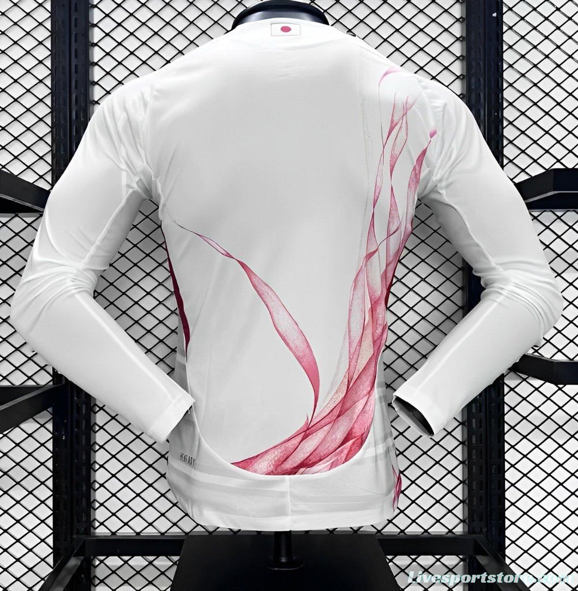 Player Version 2024 Japan Away White Long Sleeve Jersey