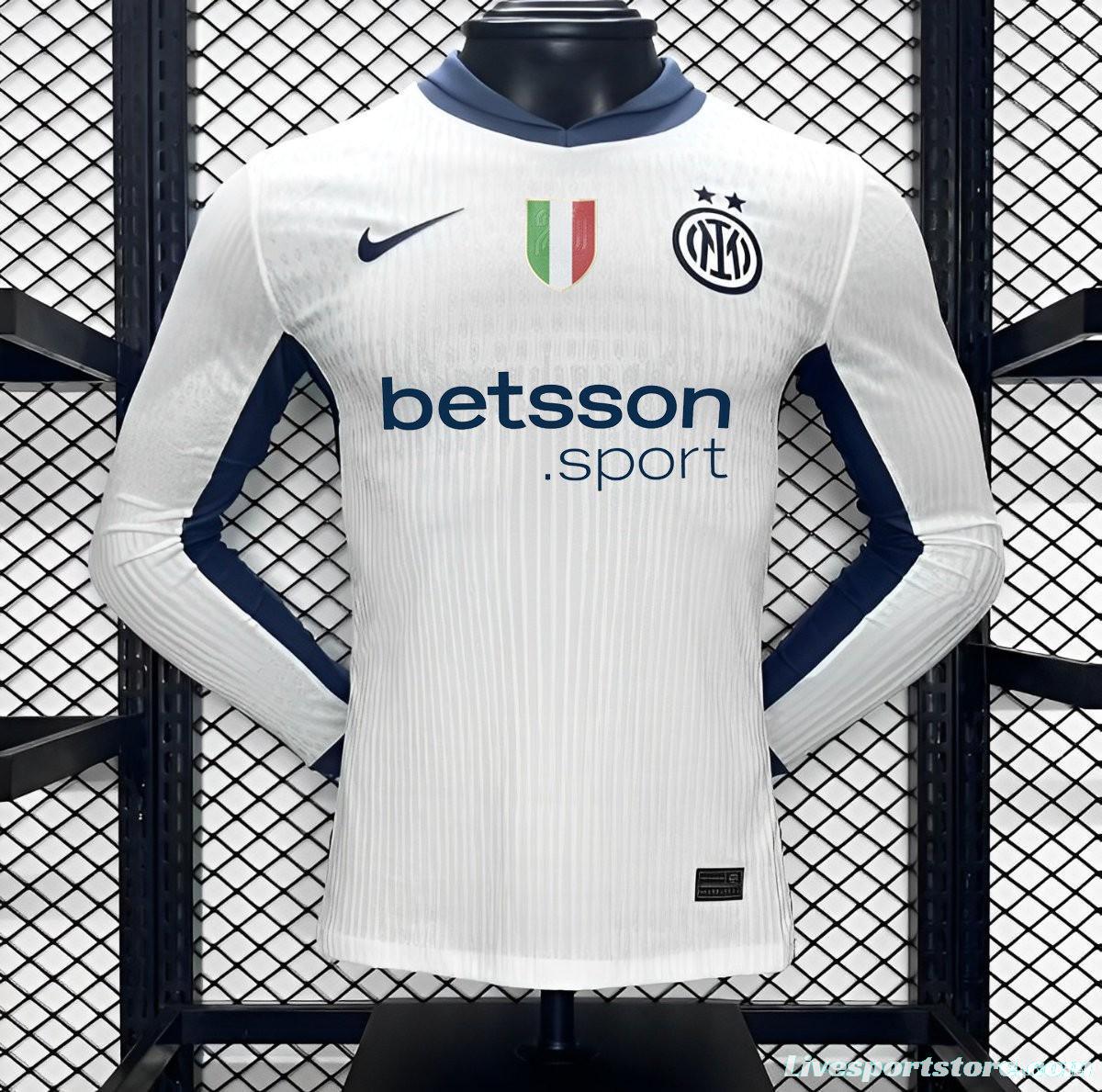 Player Version 24/25 Inter Milan Away White Long Sleeve Jersey