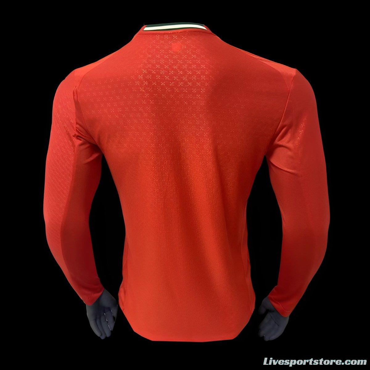 Player Version 2024 Portugal Home Long Sleeve Jersey